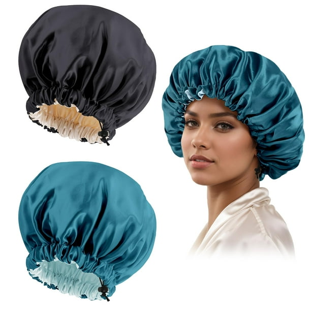 Gorro Edoneery de seda satinada para mujeres con cabello rizado