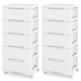 thumbnail image 1 of Costway 2 Pcs Chariot de Rangement Roulant en Plastique à 6 Tiroirs avec 4 Roues Universelles Commode Armoire, 1 of 9