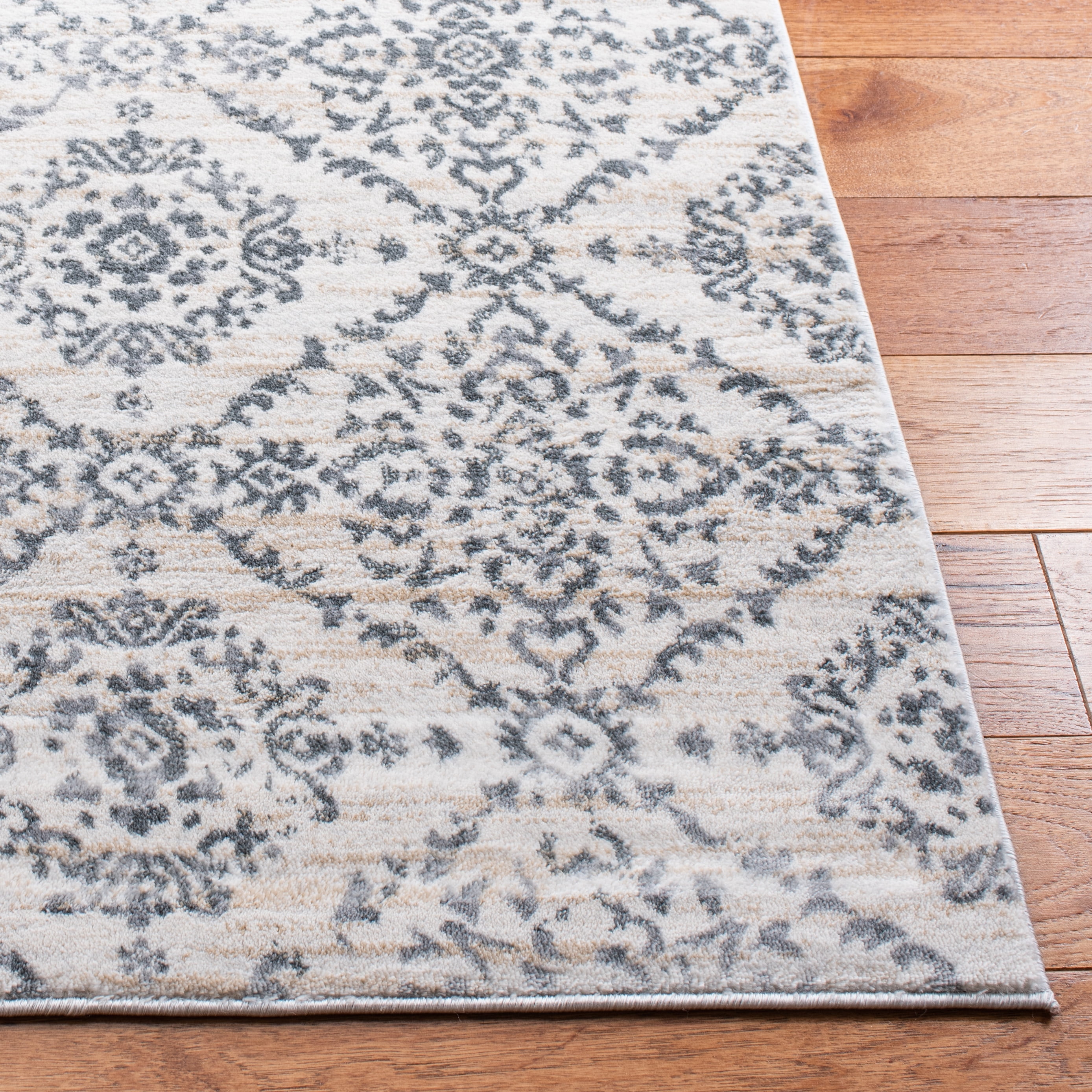 SAFAVIEH Martha Stewart Isabella Diamond Area Rug, Cream/Grey, 9' x 12'