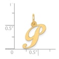 thumbnail image 4 of Diamond2Deal 14K Yellow Gold Small Script Letter P Initial Pendant for Women, 4 of 6