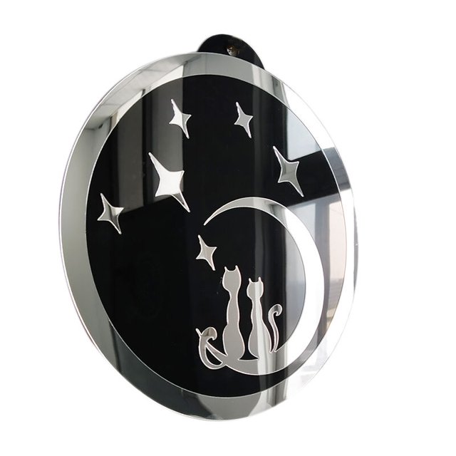 Colgante redondo de acrílico, soporte de acrílico, pintura colgante de acrílico creativa para bricolaje, decoración de personalidad, patrón de estrellas y luna