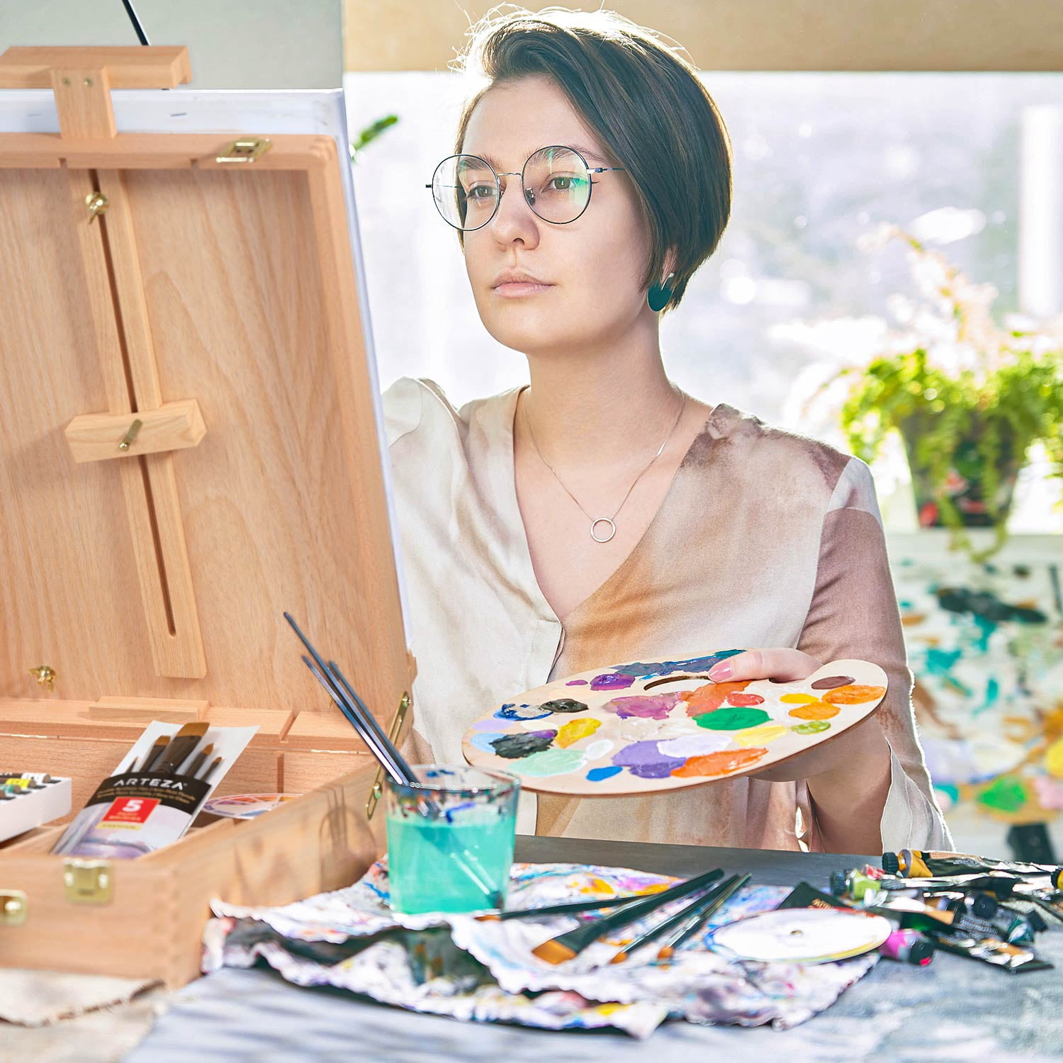 Arteza Large Acrylic Art Set, Artist Painting Kit