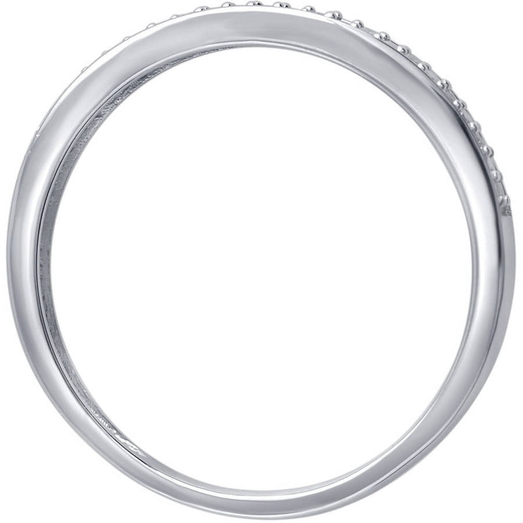 Arista Round Diamond Accent Women's Fine Prong Set Classic Wedding Band in 10K White Gold (I-J, I2-I3)