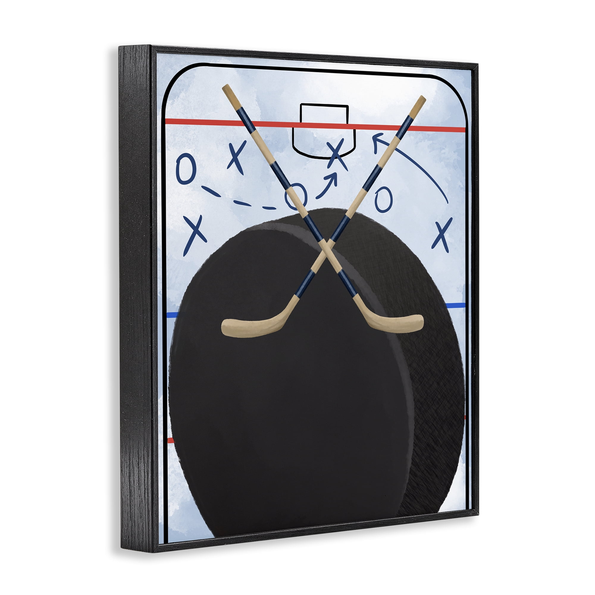 Stupell Industries Hockey Rink Tactics Black Framed Giclee Art, design by Jennifer Stith