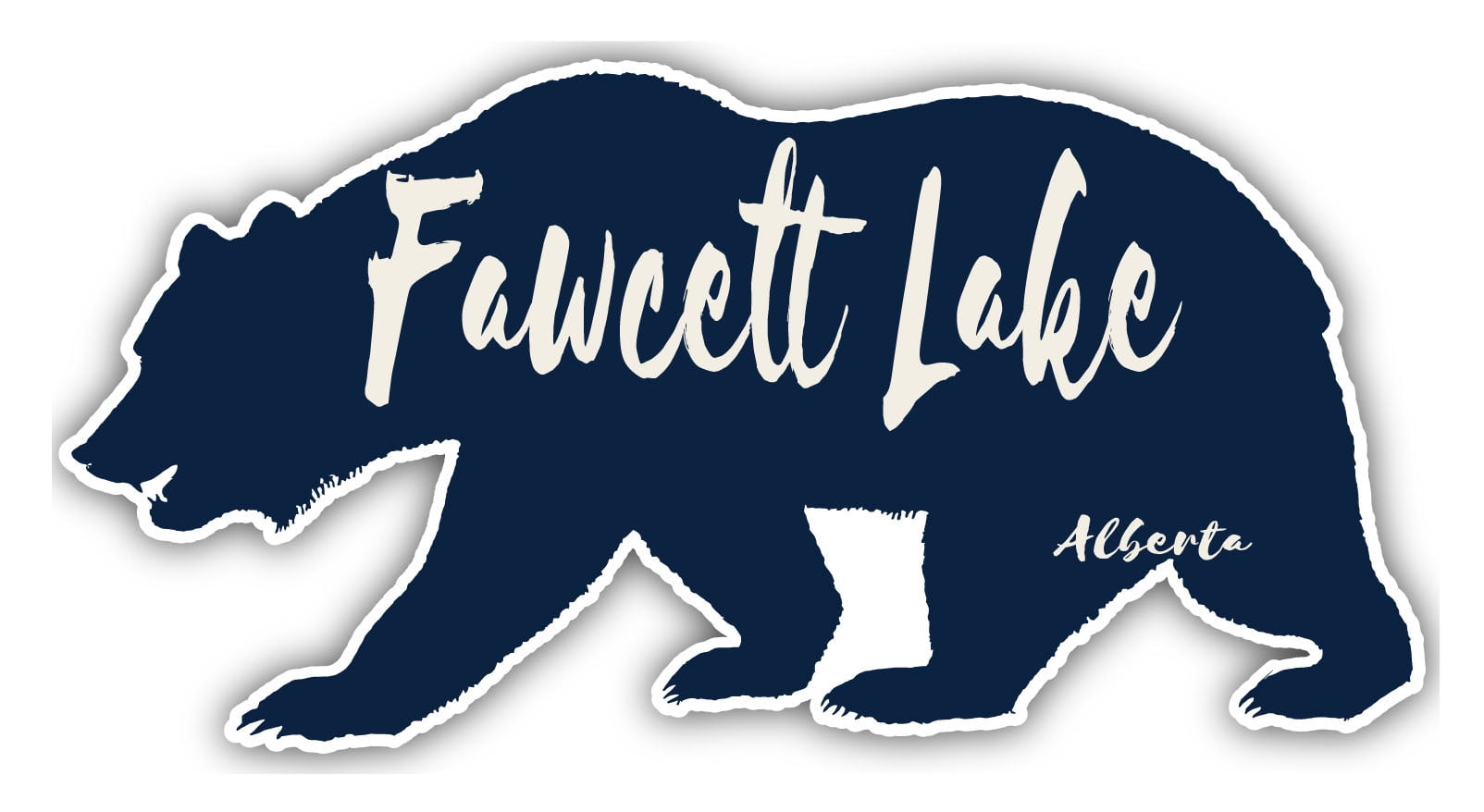 Fawcett Lake Alberta Souvenir 4Inch Vinyl Decal Sticker Bear Design