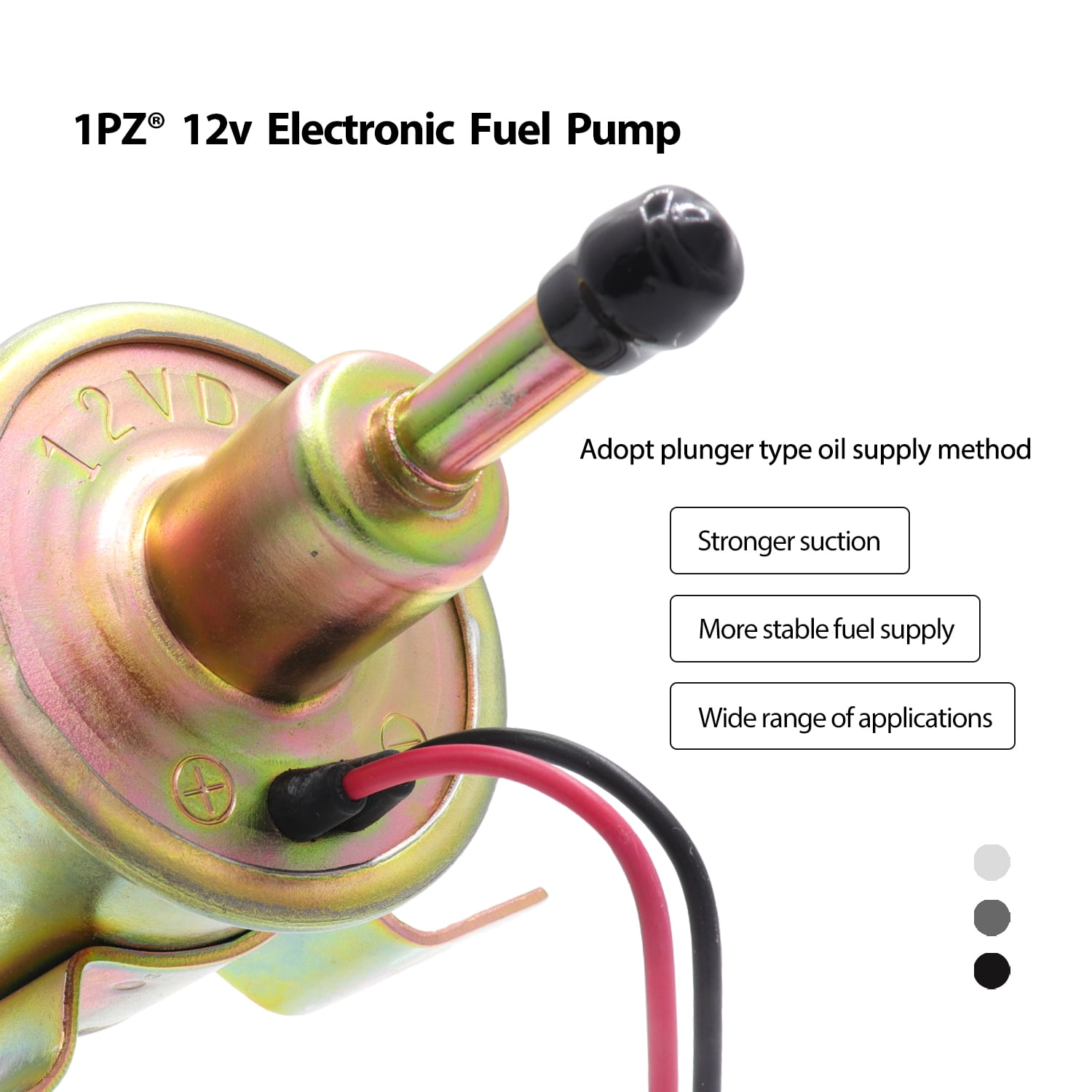1PZ 2 Packs 12V Inline Low Pressure Electric Fuel Pump HEP-02A Universal Gas Diesel