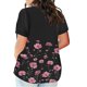 thumbnail image 2 of Camisetas Casuales de las Mujeres Largo Casual Impreso Cuello Redondo Suelto Top, Camiseta de Verano de Manga Corta, 2 of 5
