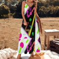 thumbnail image 3 of Happy Neon Robe de Soirée Sans Manches Design Memphis Milano des Années 80 Robes de Mariage pour Fêtes Robe d'Été Femme 2024, 3 of 5