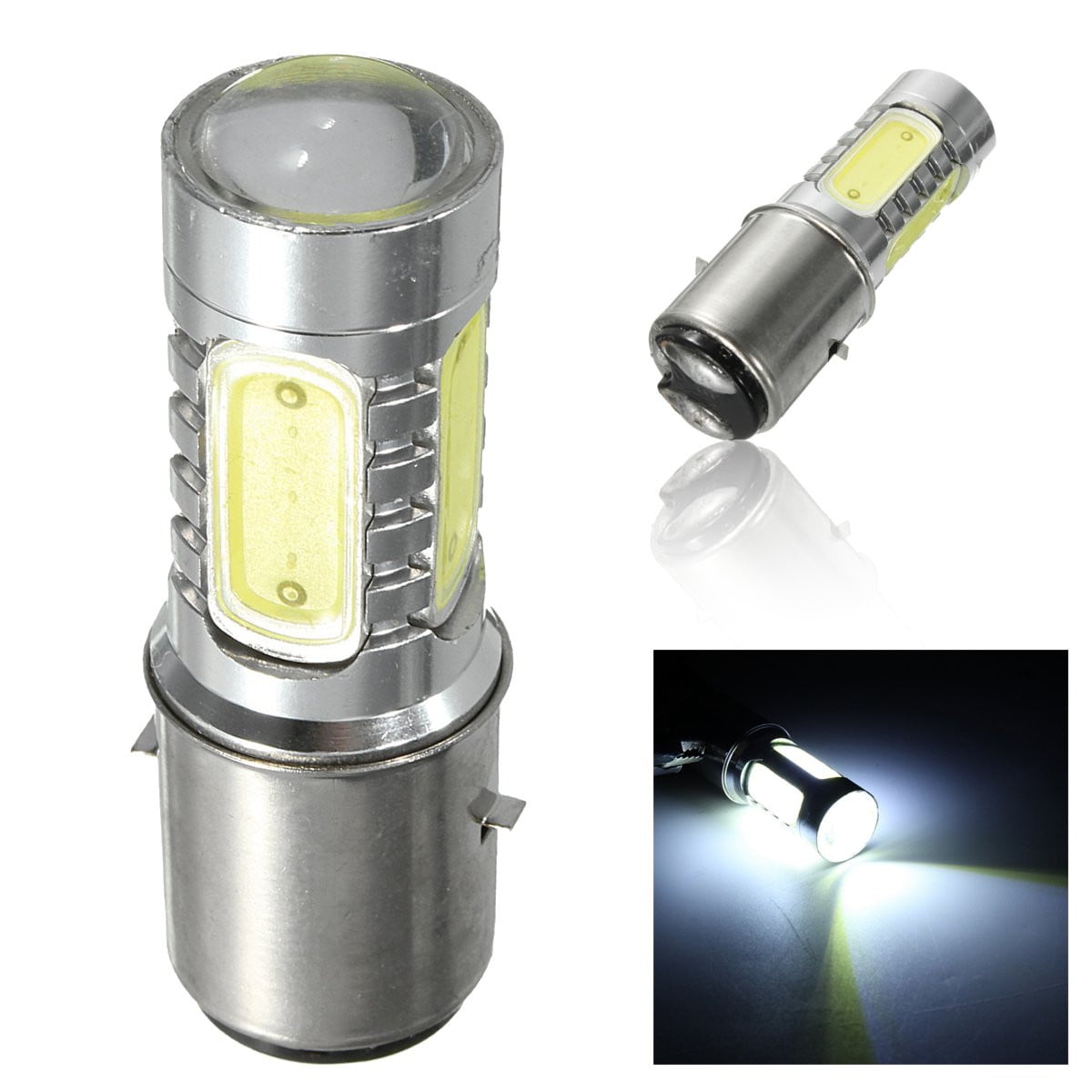 BA20D H16 4 COB LED Bombillas Luz Faro Delantero For Moto Bike Light