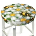 thumbnail image 3 of Honeii Bees and Flower Bar Stool Covers – Perfect Fit for 12" to 14" Round Stools, Crease-Resistant, Stretchy, Washable & Dustproof Seat Slipcovers-13 inch, 3 of 7