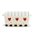 thumbnail image 1 of Demdaco Dots and Hearts Red 7 x 3 Stoneware Mini Loaf Pan With Towel Set, 1 of 3