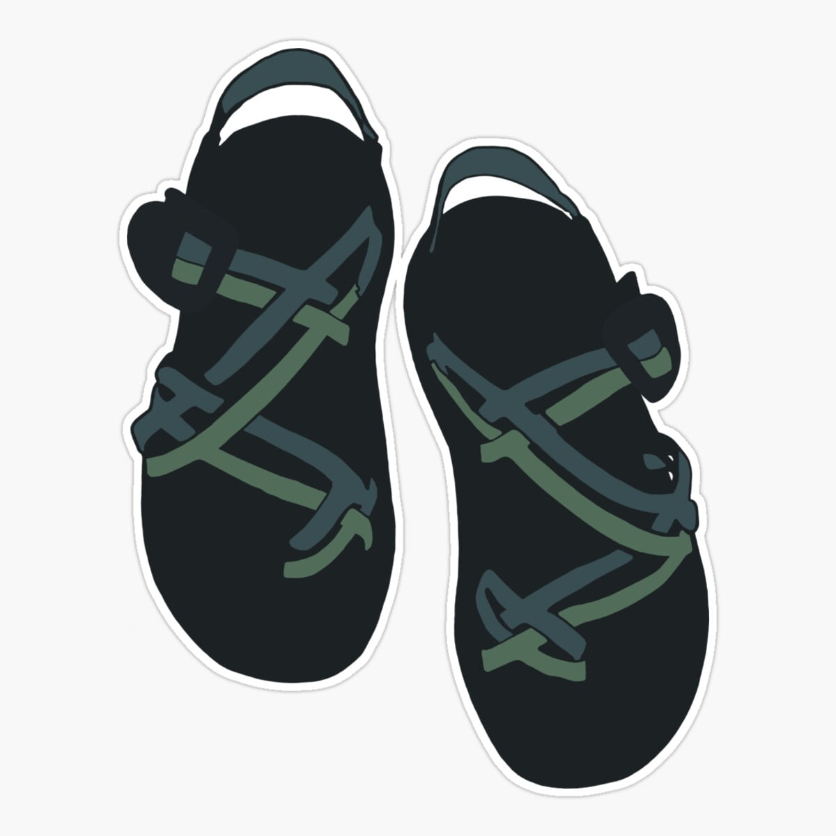 Green Footwear Brand Art Vinyl Decal Sticker