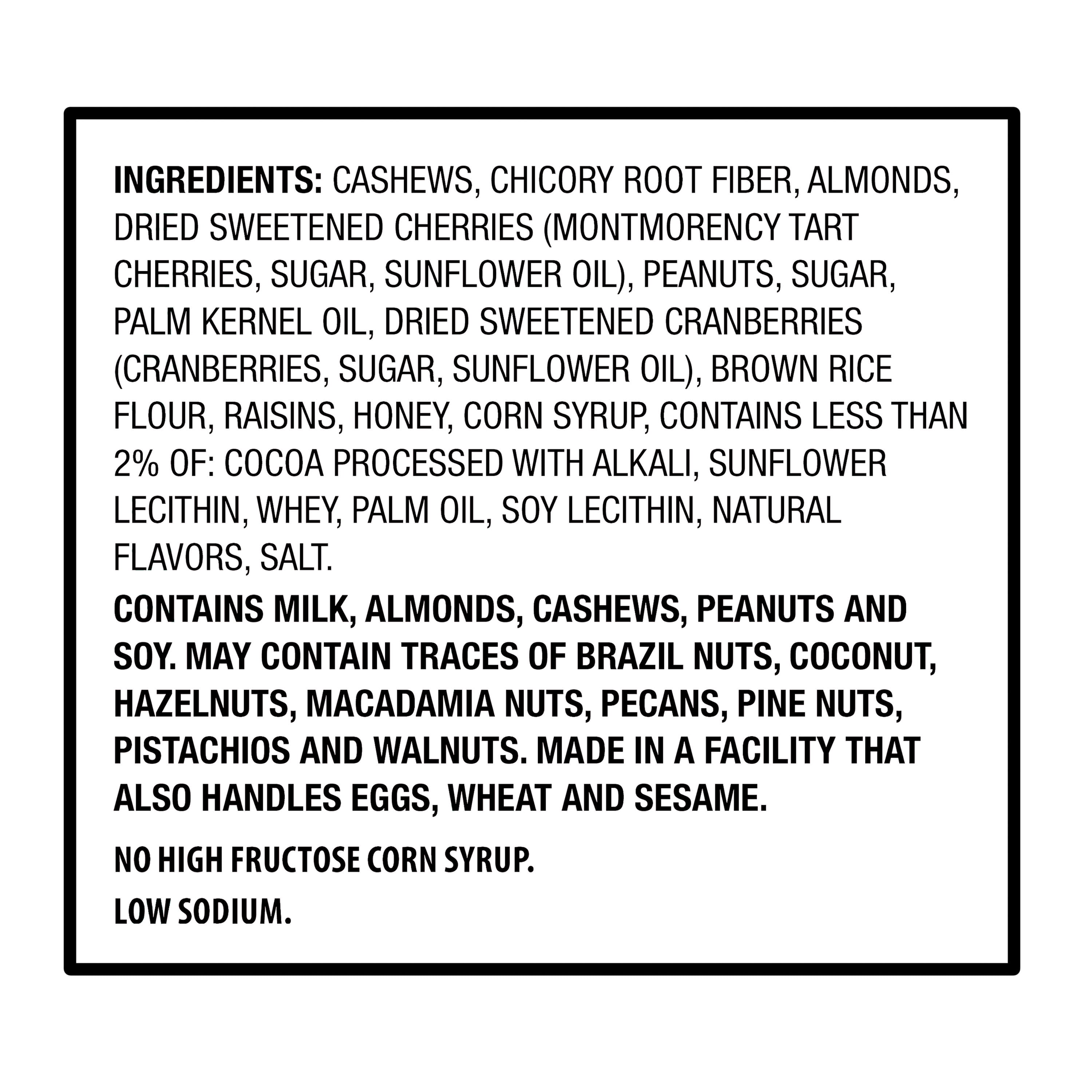 Great Value Dark Chocolatey Cherry Cashew Nut Bar, 1.4 oz, 6 Count