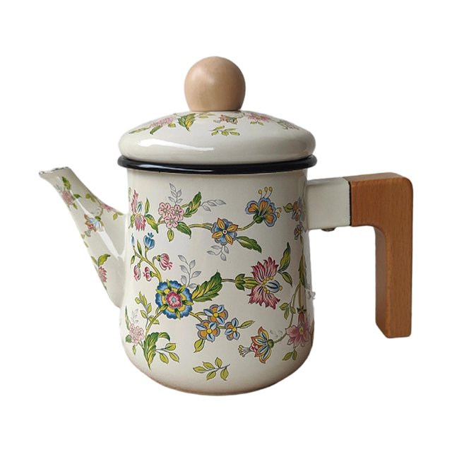 Cafetera esmaltada, hervidor de agua, tetera multiusos esmaltada resistente al para estufa, ideal para fiestas, restaurantes, hoteles y el