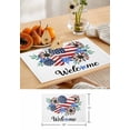 thumbnail image 5 of 4th of July American Flag Love Flower Placemats Set of 4,Wipeable Washable Table Mats for Dining Tables,Stars and Stripes Place Mats for Kitchen Event Party Tabletop Decor, 5 of 7