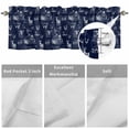 thumbnail image 4 of Curtain Valance for Windows, Farm Cow Chicken Navy Blue Kitchen Valances Rod Pocket Short Curtains, Retro Farmhouse Animal Window Valance for Bedroom Bathroom Living room 42x18in, 4 of 9