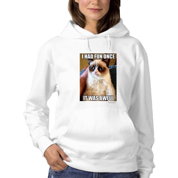 I Had Fun Once Grumpy Cat Hoodie Women -T-Line Designs, Female XX-Large