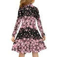 thumbnail image 3 of DISNIMO Cherry Blossom Dress for Girls Butterfly Dresses for Girls 5-6 Fall Midi Dress Girl Long Sleeve Skater Dress Girls Button Down Dresses with Collars for Girls Skater Dresses Swing Dress, 3 of 7