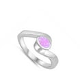 thumbnail image 4 of CHOOSE YOUR COLOR Pink Simulated Opal Girl's Promise Friendship Love 925 Sterling Silver Ring CZ Female Size 9, 4 of 4