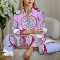 thumbnail image 6 of Bingfone Womens Pajama Sets Dragon Fruit Print,Long Sleeve Loungewear Pajamas Set-Small, 6 of 8