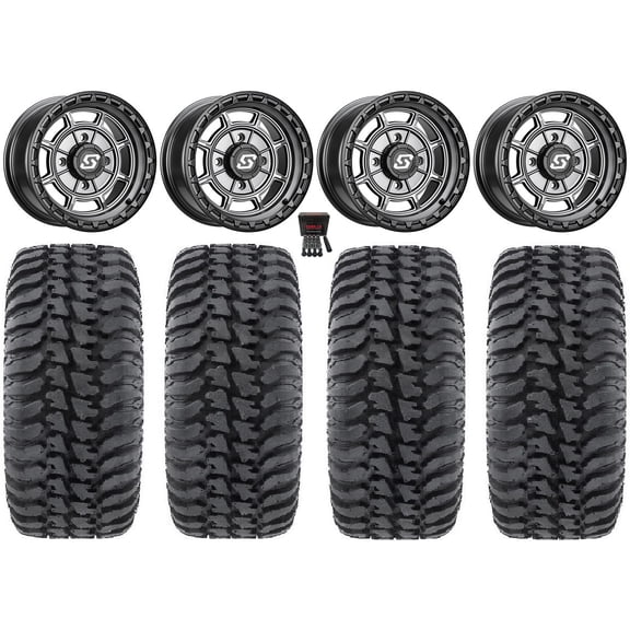 Sedona Rift 15x7 Wheels Grey 32" Regulator Tires Kawasaki Mule Pro FXT