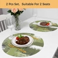 thumbnail image 5 of Sage Green Abstract Round 15 Inch Placemats Set of 2, Modern Mottled Art Oil Painting HeatResistant Non Slip Place Mats for Dining Table, Wipeable Braided Kitchen Table Mats for Housewarming, 5 of 9