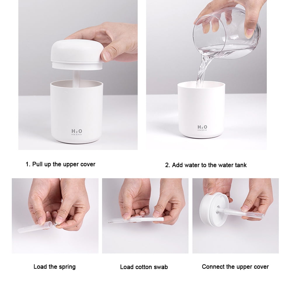 Colorful Cool Mini Humidifier, USB Personal Desktop Humidifier for Car, Office Room, Bedroom, 2 Mist Modes