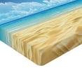 thumbnail image 2 of Ambesonne Palm Tree Fitted Sheet, Tropical Leaves Beach, Twin Size, Cream and Navy Green, 2 of 3
