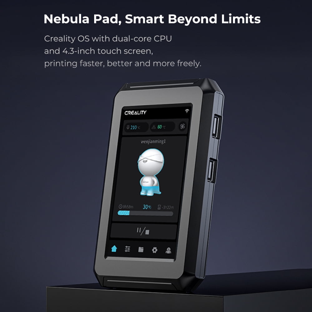 Creality Kit Intelligent Nebula Smart Pad 4.3 Pieds' Écran Tactile IPS et Caméra Nabula Vitesse d'Impression Améliorée Moniteur en Temps Réel avec Vision Nocturne Fonction de Prise de Vue en Temps Adapté pour Ender-3 (32 Bits)