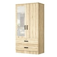 thumbnail image 5 of Woodpeckers Furniture and Mattress Mirrored 2 Door Wardrobe & 2 Drawers in Multi Color, 5 of 6