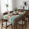 thumbnail image 6 of Texas Star Western Table Cloth Waterproof Tablecloths, Vintage Teal Brown Wooden Farmhouse Tablecloth Dining Table Cover for Kitchen Party Tabletop Outdoor, Rectangle Tablecloth 52x70 Inch, 6 of 9