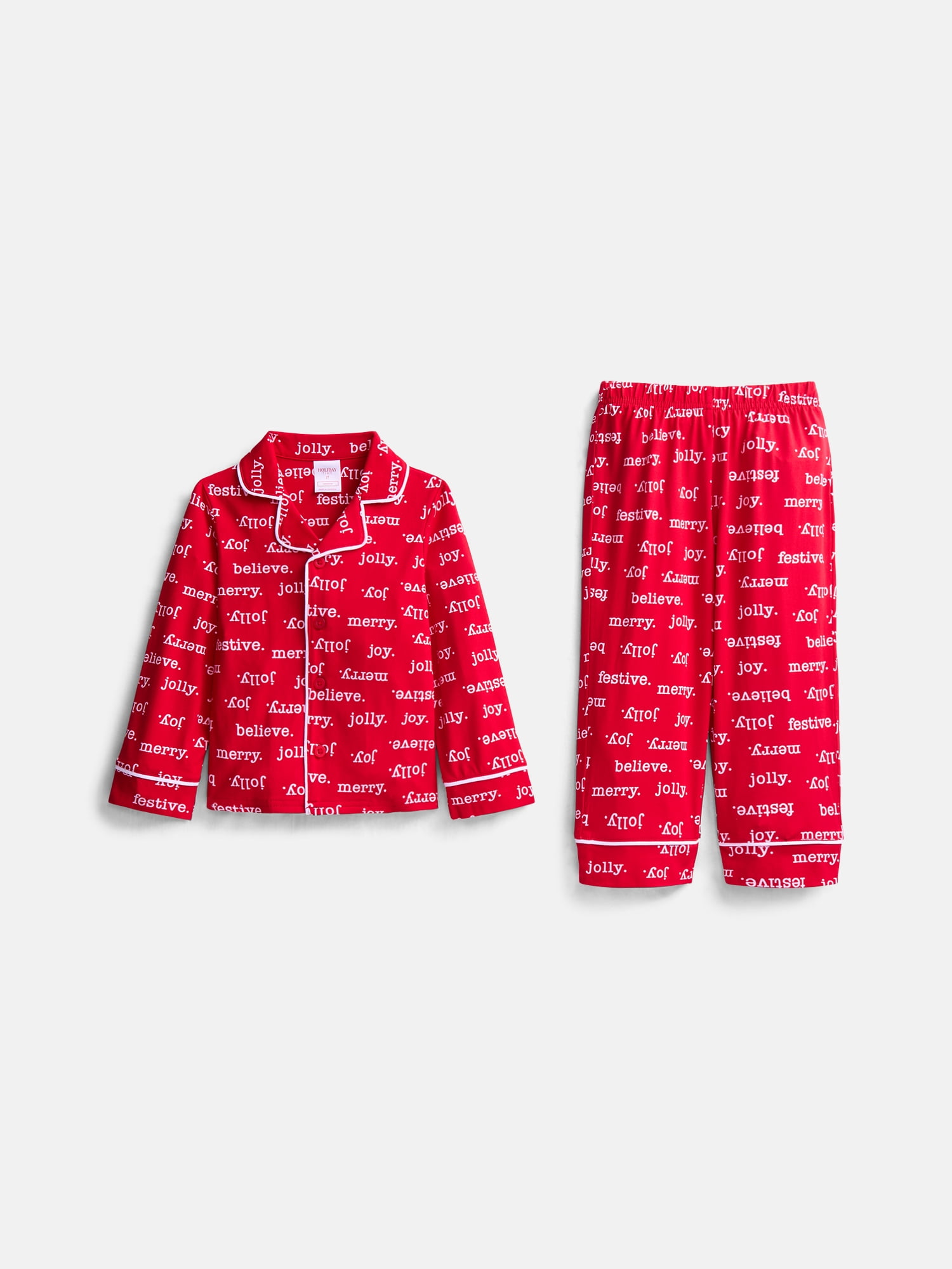 Holiday Time Matching Family Sleepwear Unisex Toddler Top and Pants Set, 2-Piece, Sizes 2T-5T
