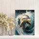 thumbnail image 2 of Qisvanset Framed Canvas Wall Art 12x16 Inch Dolphin Ocean Marine Life Beach House Wall Art, 2 of 5