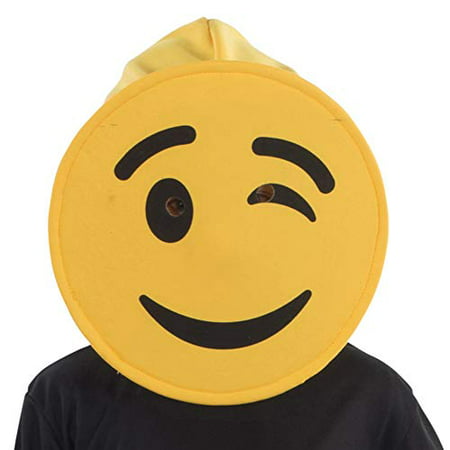Dress Up America Winking Emoji Mask Kids, Funny Head Mask Accessory (one Size)