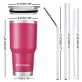thumbnail image 2 of AQUAPHILE 30 oz Tumbler with Lid and Straw, Stainless Steel Vacuum Insulated Water Coffee Tumbler Cup, Double Wall Powder Coated Spill-Proof Travel Mug Thermal Cup,Rubine Red, 2 of 5