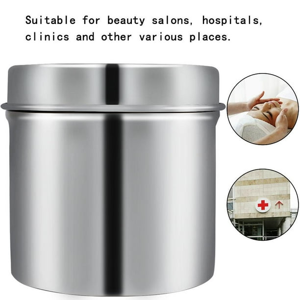 Fugacal Frasco de Desinfección Para Tatuajes, Frasco de Esterilizador de Acero Inoxidable, Esterilización de Alcohol Para Tatuajes Tanque Para Herramienta de Tatuaje Bola de Algodón Médico(8CM) Fugacal No se aplica