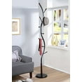 thumbnail image 2 of Roundhill Furniture Arles Metal Standing Coat Rack, Black And Walnut, 2 of 3