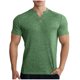 thumbnail image 2 of pstuiky camisetas de hombre, Camisa informal de manga corta con botones y cuello vuelto de color liso para hombre camisas casuales para hombre m, 2 of 4