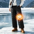 thumbnail image 2 of Women's Warm Insulated Quilted Winter Pants Fleece Lined Water Resistant Snow Pants Elastic High Waist with Pockets Outdoor Hiking Ski Bottoms Black, 2 of 8