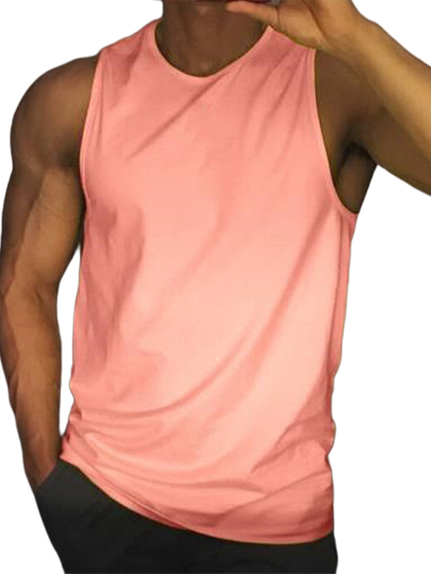 Uni Clau Mens Sleeveless T Shirts Muscle Workout Gym Cotton Tank Top Tee Shirts