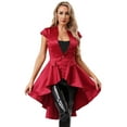 thumbnail image 2 of Aislor Women's Gothic Steampunk Tailcoat Jacket Victorian Vintage Waterfall Waistcoat Cocktail Party Blazers Burgundy 3XL, 2 of 7
