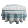 thumbnail image 4 of Round Waterproof Tablecloth 60×60 Inch, Boho Style Reusable Indoor/Outdoor Durable Table Cover for Party Kitchen Dinner Room Decor, 4 of 6