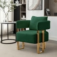 thumbnail image 3 of Ts Modern Decorative Chair,Living Room Side Chair with Gold Metal Legs,No Wheels,Suitable for Dressing Area,Reception Room,Office,Teddy Fleece Upholstered Metal Foot Sofa 1Pc Green,Green Teddy, 3 of 8