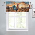thumbnail image 4 of Rooster Rod Pocket Thermal Insulated Curtain Valance Rustic Western Farmhouse Animal Cock Sunrise Window Treatment for Living Room Bedroom Bathroom 54 by 18 in, 1 Panel, 4 of 6