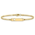 thumbnail image 3 of Auriga Fine Jewelry 14K Yellow Gold Cut-Out Heart Curb Link Id Bracelet 7" for Women, 3 of 5