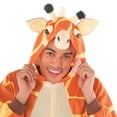 thumbnail image 3 of Morph Adult Giraffe Pajama Costume Mens Womens Animal One Piece Jumpsuit Halloween Orange L, 3 of 5