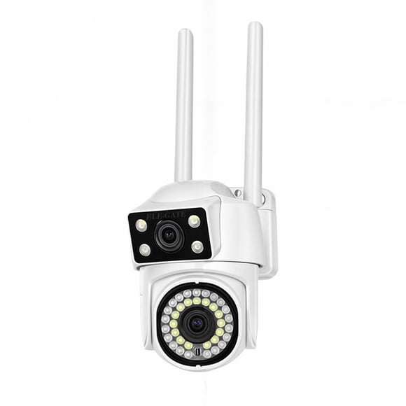 Cámara de Seguridad Exterior WiFi 2.4GHz 360° PTZ 4MP HD Visión Nocturna a Color y Audio Bidireccional