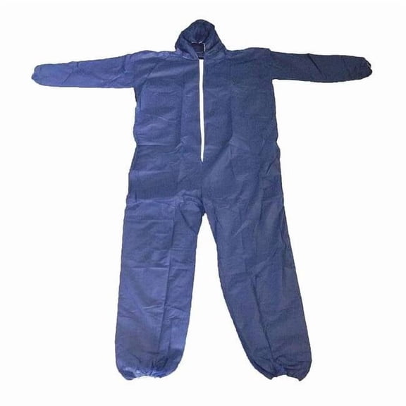 Condor Hooded Disposable Coveralls, 3XL, Blue, polypropylene, zipper 26W827