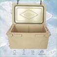 thumbnail image 4 of Deck Box 65QT Insulated Ice Cooler, Classic Tan Brown for Camping Fishing Outdoor | Beige | Plastic, 4 of 19