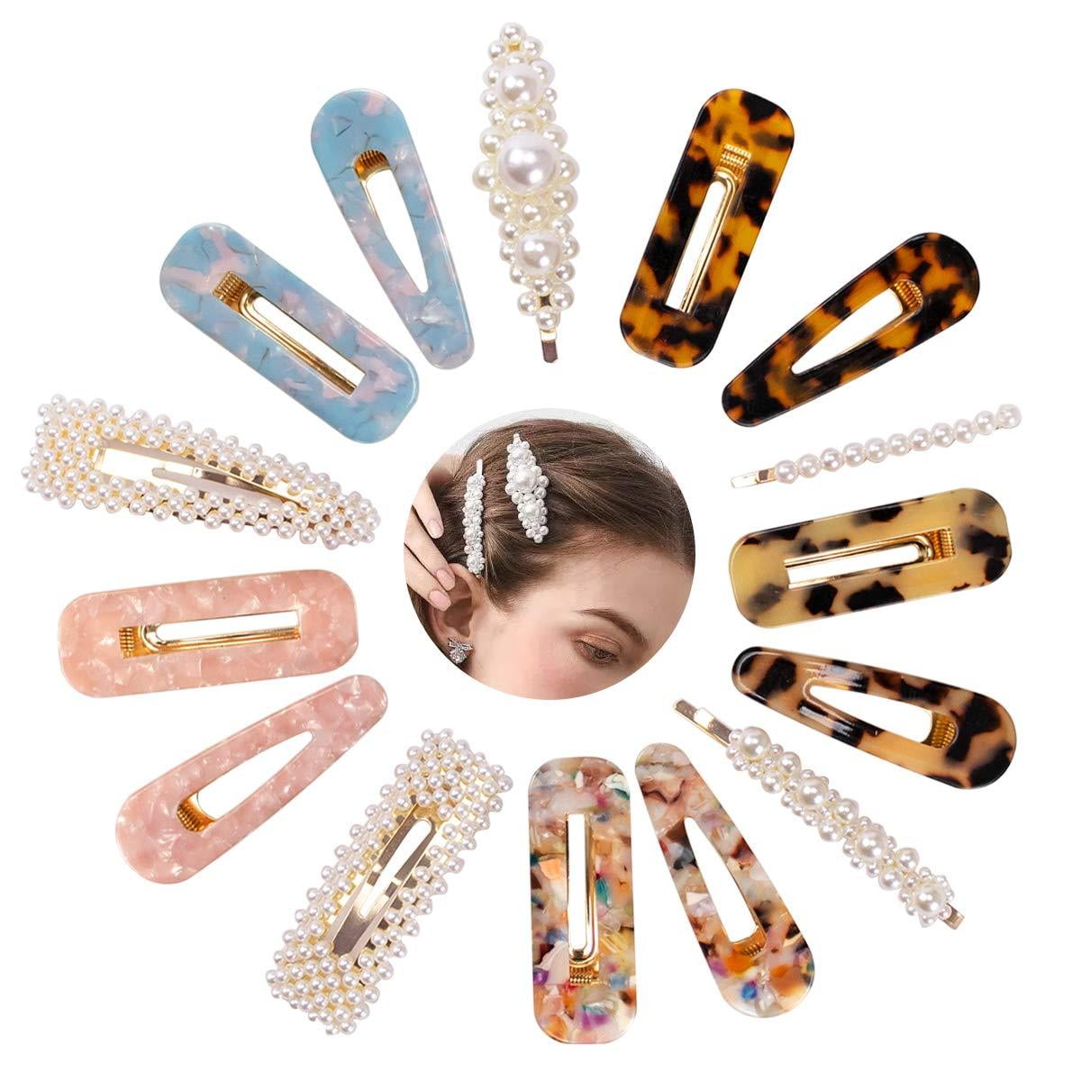 Hair Clips for Women Girls Acrylic Resin Hair Clips Fashion Geometric